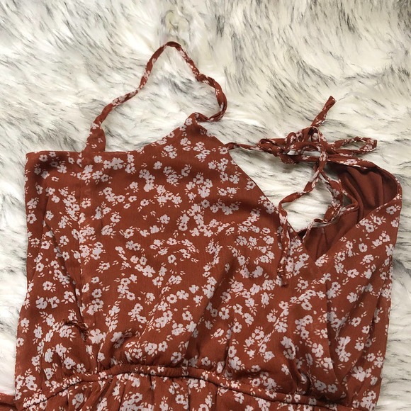 Daytrip Floral Print Sleeveless Orange & White Mini Dress Small - Picture 13 of 13